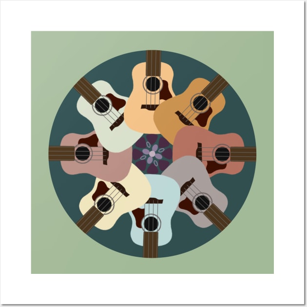 Color Guitars Mandala Wall Art by Alliart